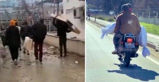 Yardım tırını yağmalayanlar yakalandı! Cenazesini motosikletle taşıyan vatandaşın görüntüsü yüreklere kazındı!