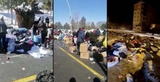 Yardım dağıtımında başıbozukluk! Tırlardan yol kenarlarına saçıldı