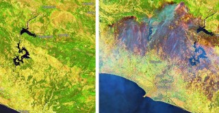 Manavgat’taki felaket uydudan görüntülendi