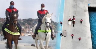 Atlı polislerden Bebek Sahili'nde denetim
