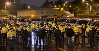 Beşiktaş'ta zorlu hava koşullarıyla mücadele için 7/24 görevdeler