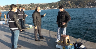 Beşiktaş'ta olta balıkçıları denetlendi