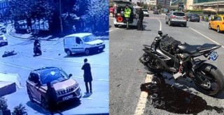 Tek teker sürdüğü motosikletle kaza yaptı, metrelerce sürüklendi