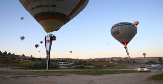 Beşiktaş bayrakları Kapadokya semalarında