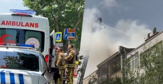 6 katlı boş binanın çatı katındaki yangında itfaiye eri yaralandı
