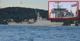 İngiliz Savaş Gemisi İstanbul Boğazı'ndan geçti